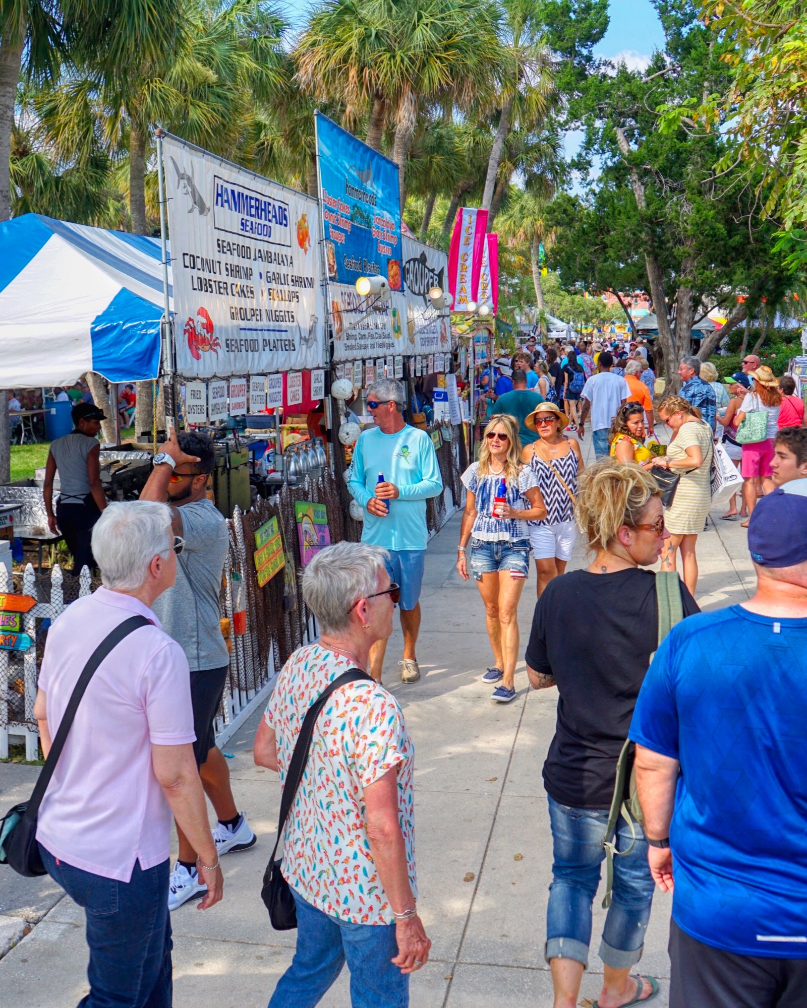 Food vendors line the sarasota seafood & music festival