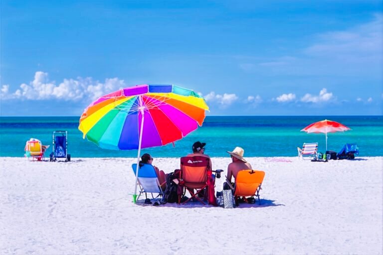 beachgoers enjoy a beach day at south lido beach