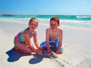 kids having fun at the beach in Sarasota