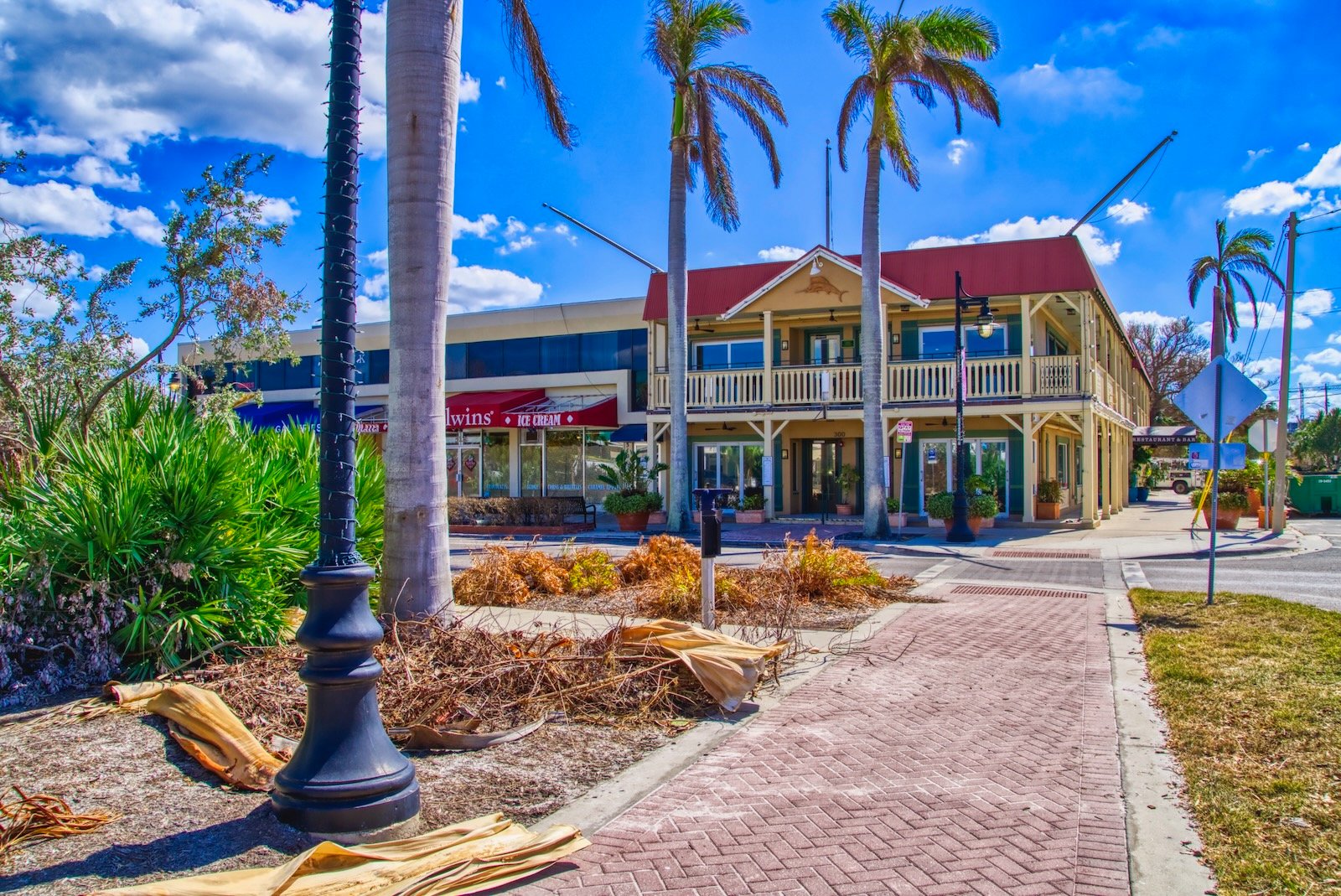 Tommy Bahama's Restaurant on St Armands Circle in Sarasota Florida post Hurricane Milton