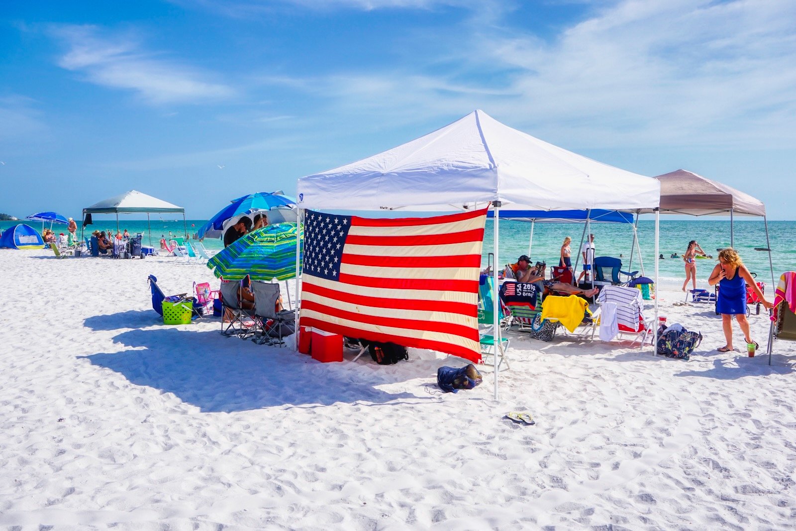 Celebrating America on July 4 Independence Day during the Grand Prix Powerboat Festival