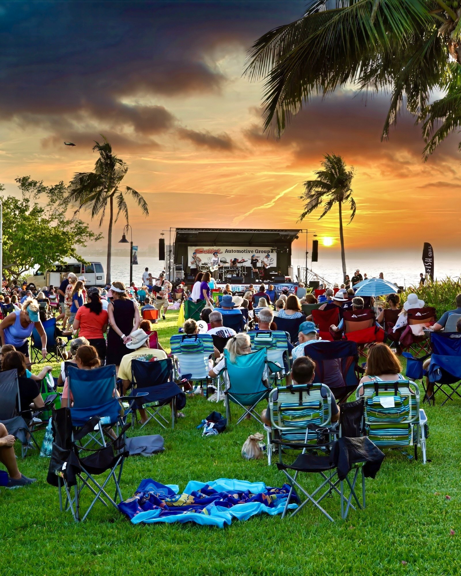 at fridayfest sarasota, enjoy live music, food/drink trucks, & (if we're lucky) a great sunset