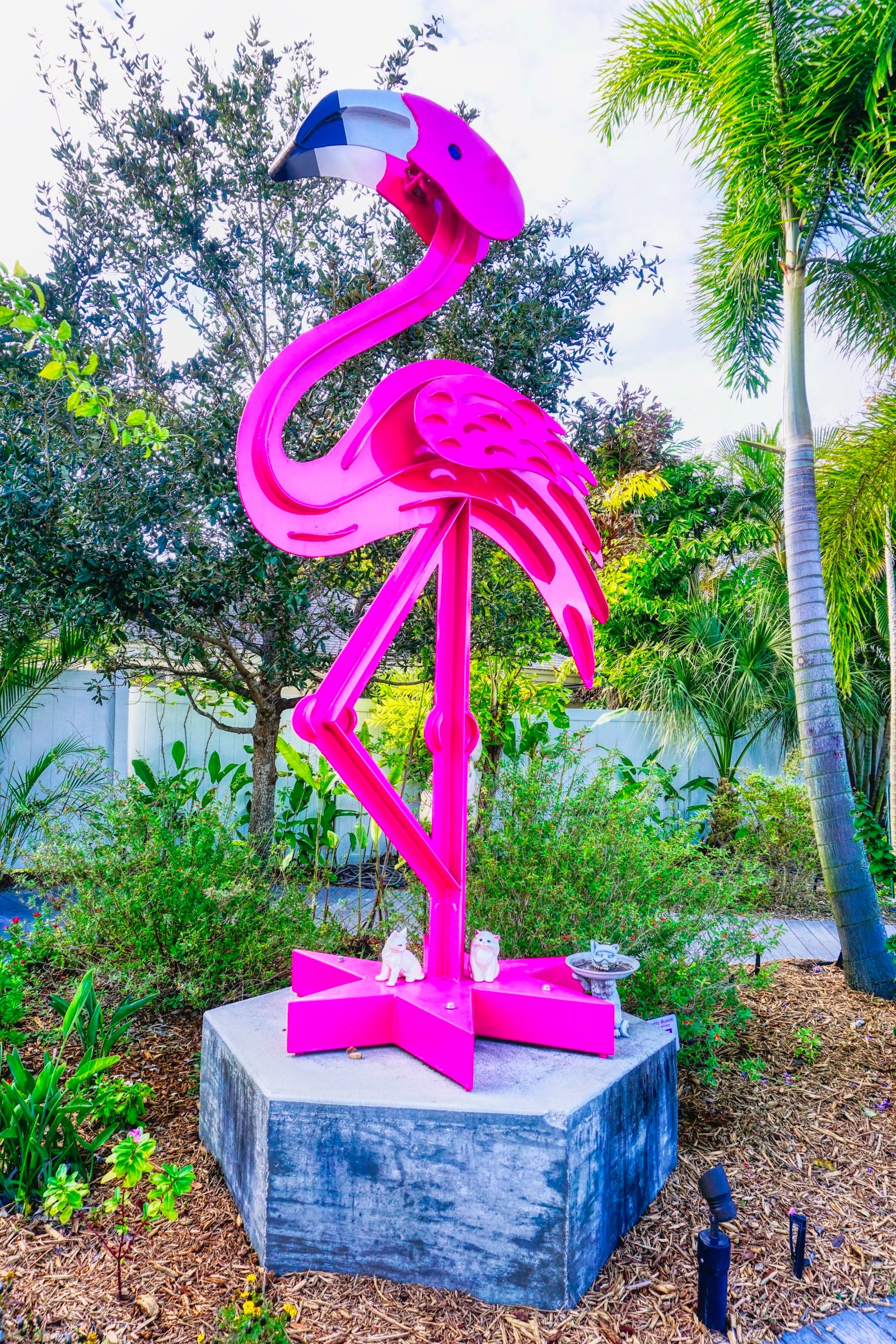 Giant pink flamingo statue at Marietta Museum of Art & Whimsy
