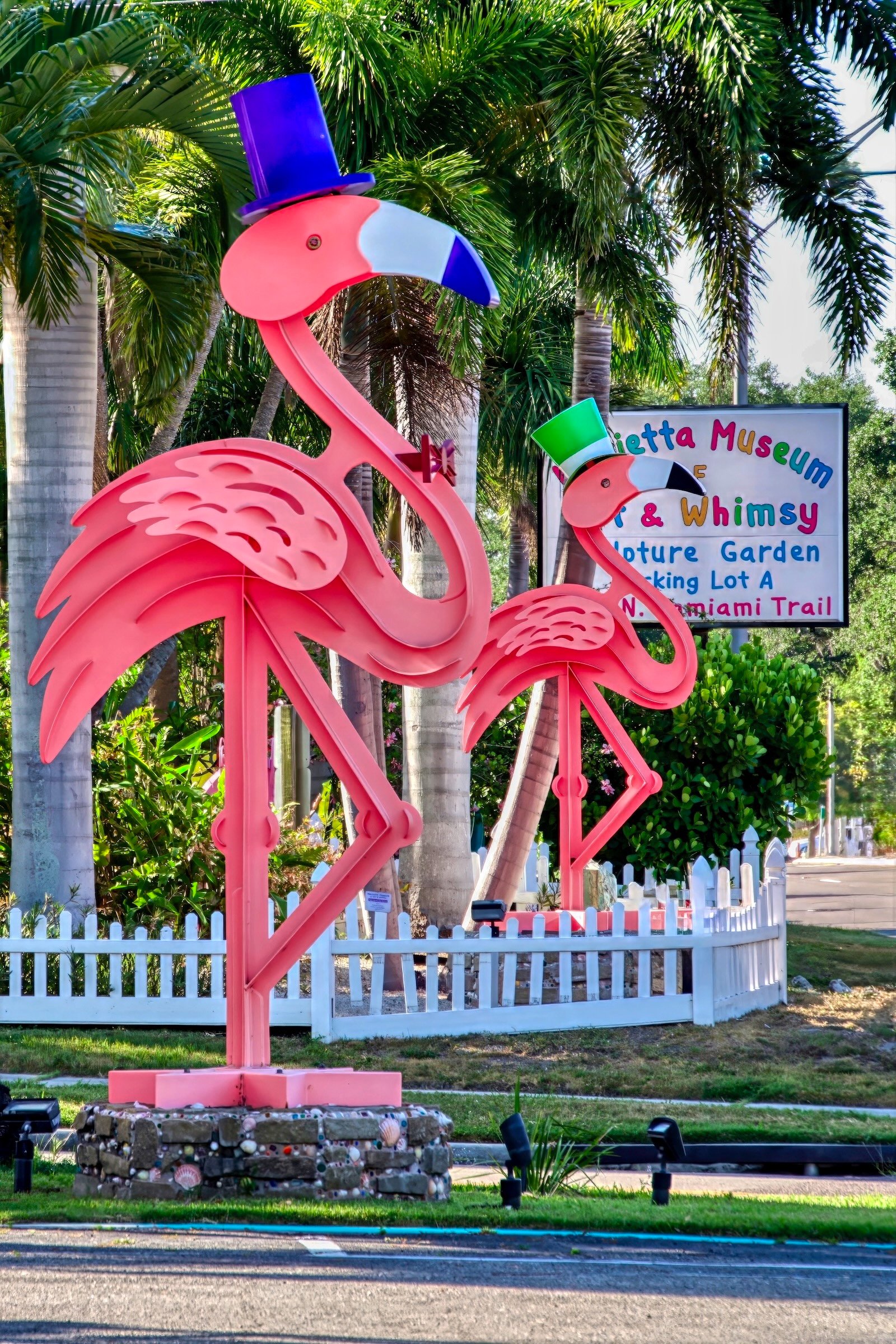 Giant flamingos wearing top hats turn heads at Marietta Museum of Art & Whimsy Sarasota