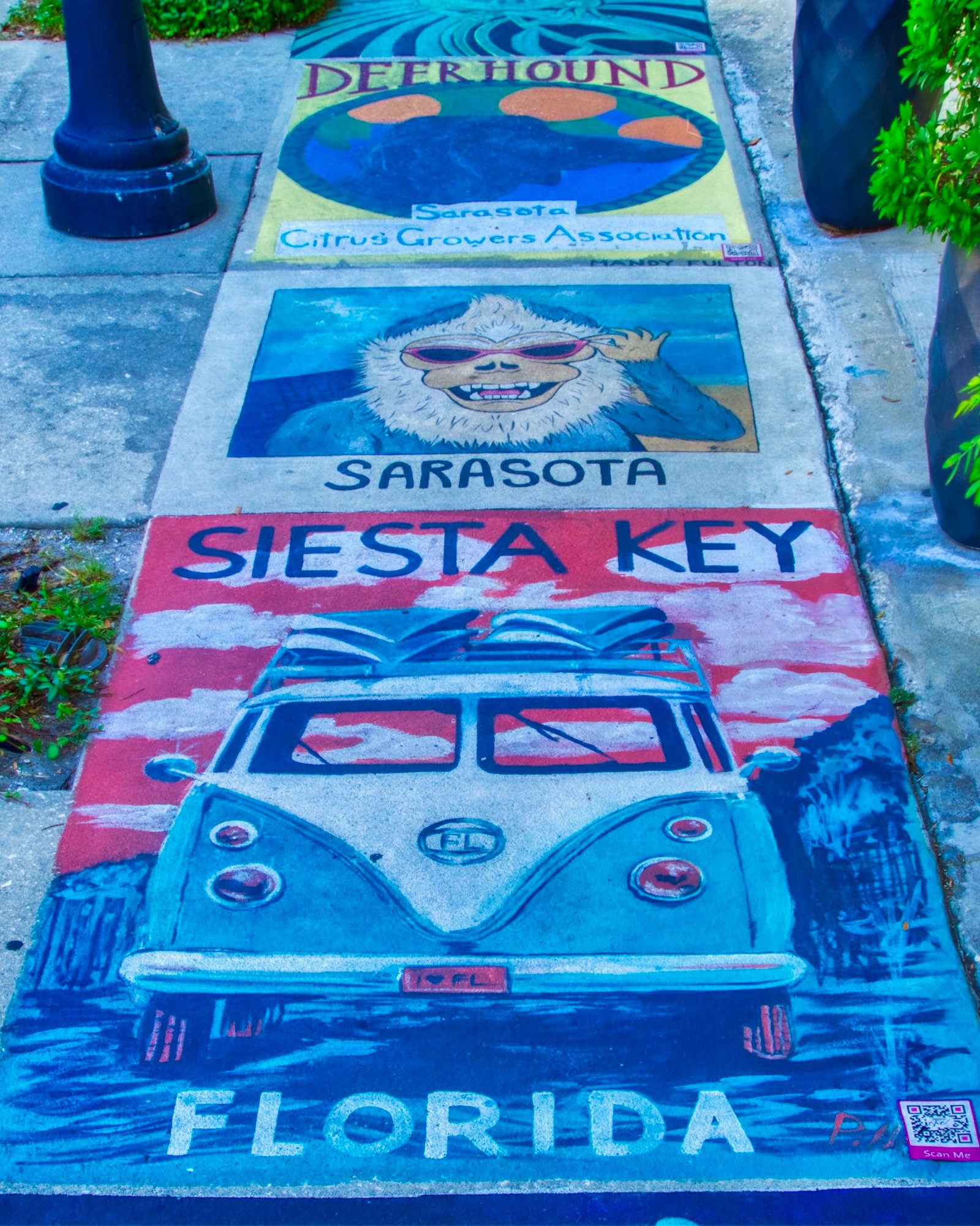 Retro vibes infuse Siesta Key Sarasota sidewalk art