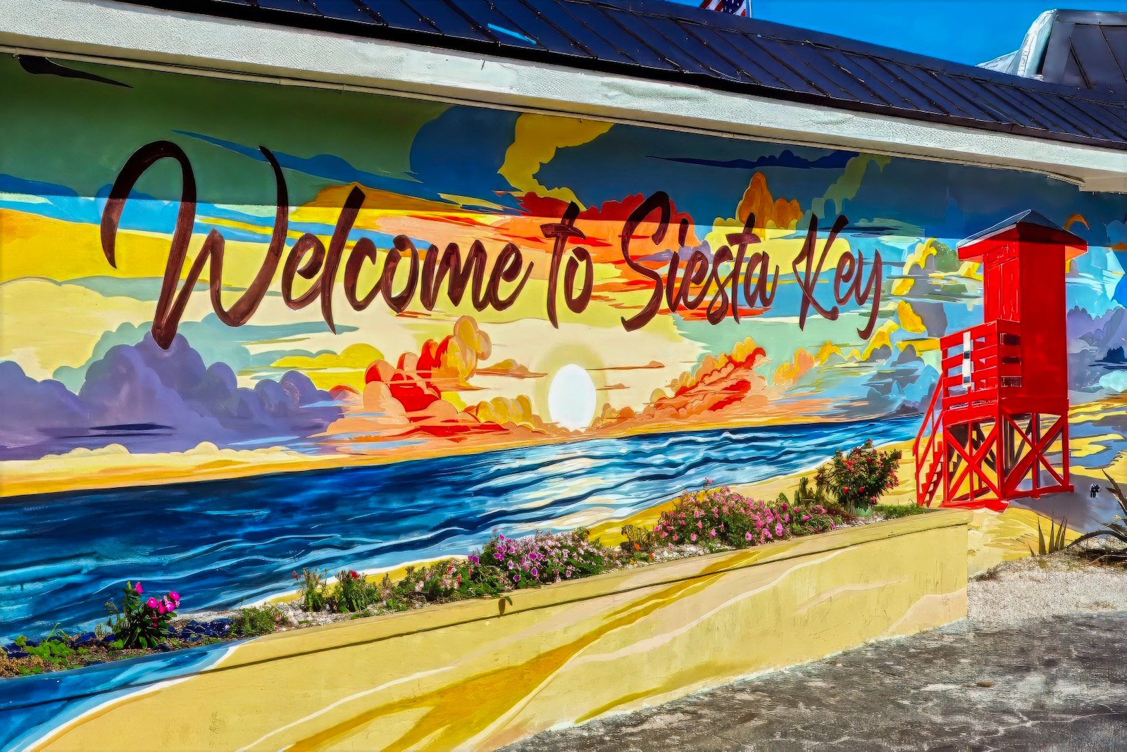 Siesta Key Sarasota murals boasts colorful beach sunset art