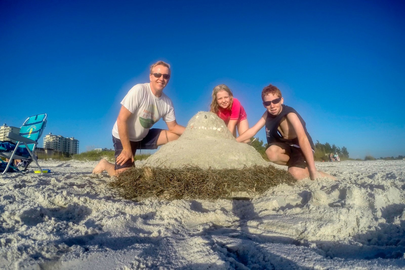 pitiful-looking sandman at South Lido Beach Florida