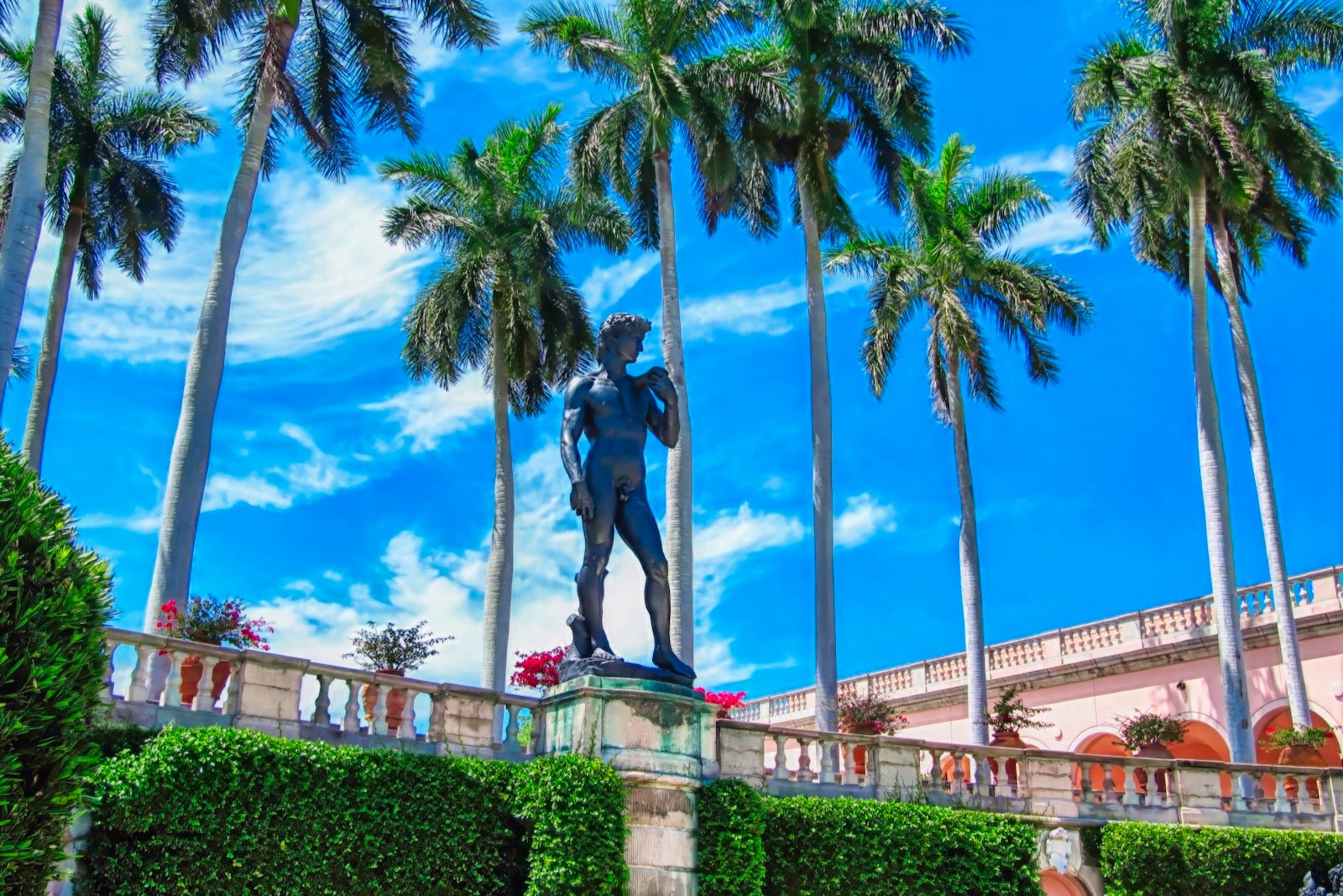 Statue of David in the courtyard at the ringling museum of art