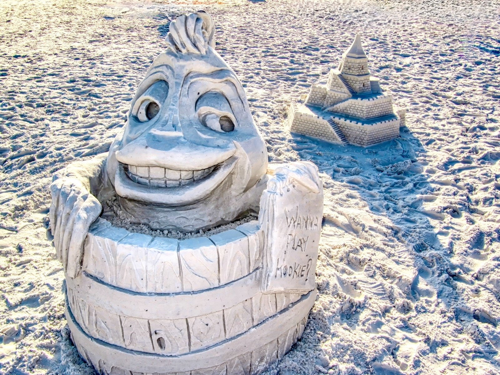 sand sculptures during the early years of the Siesta Key Crystal Classic Sand Sculpting Festival