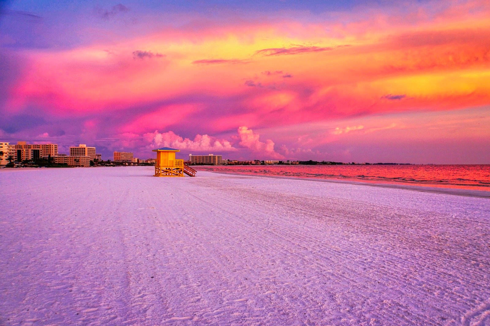 Sarasota lifeguard stands - yellow