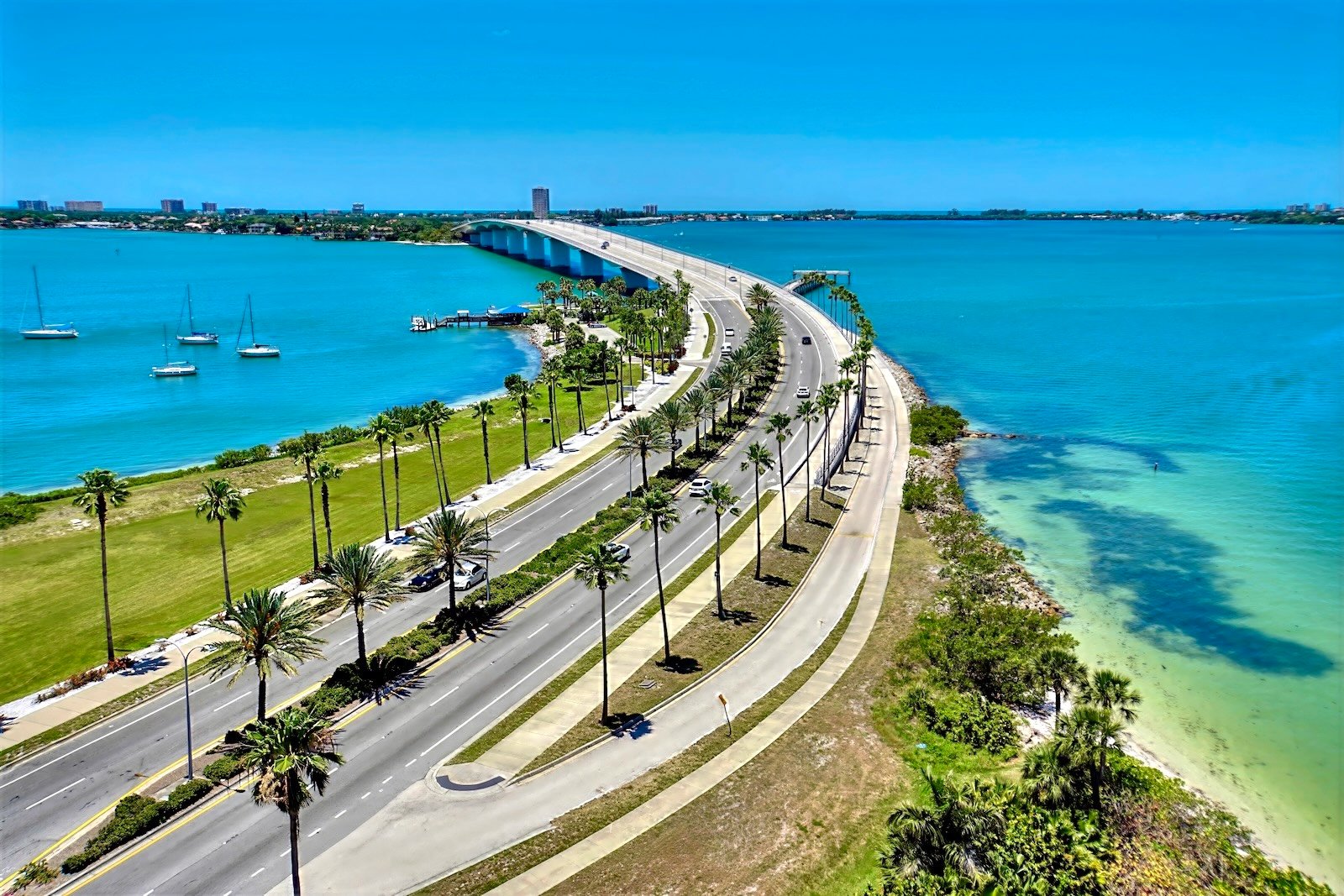#1 walking, jogging route across Ringling Causeway to Bird Key Park Sarasota