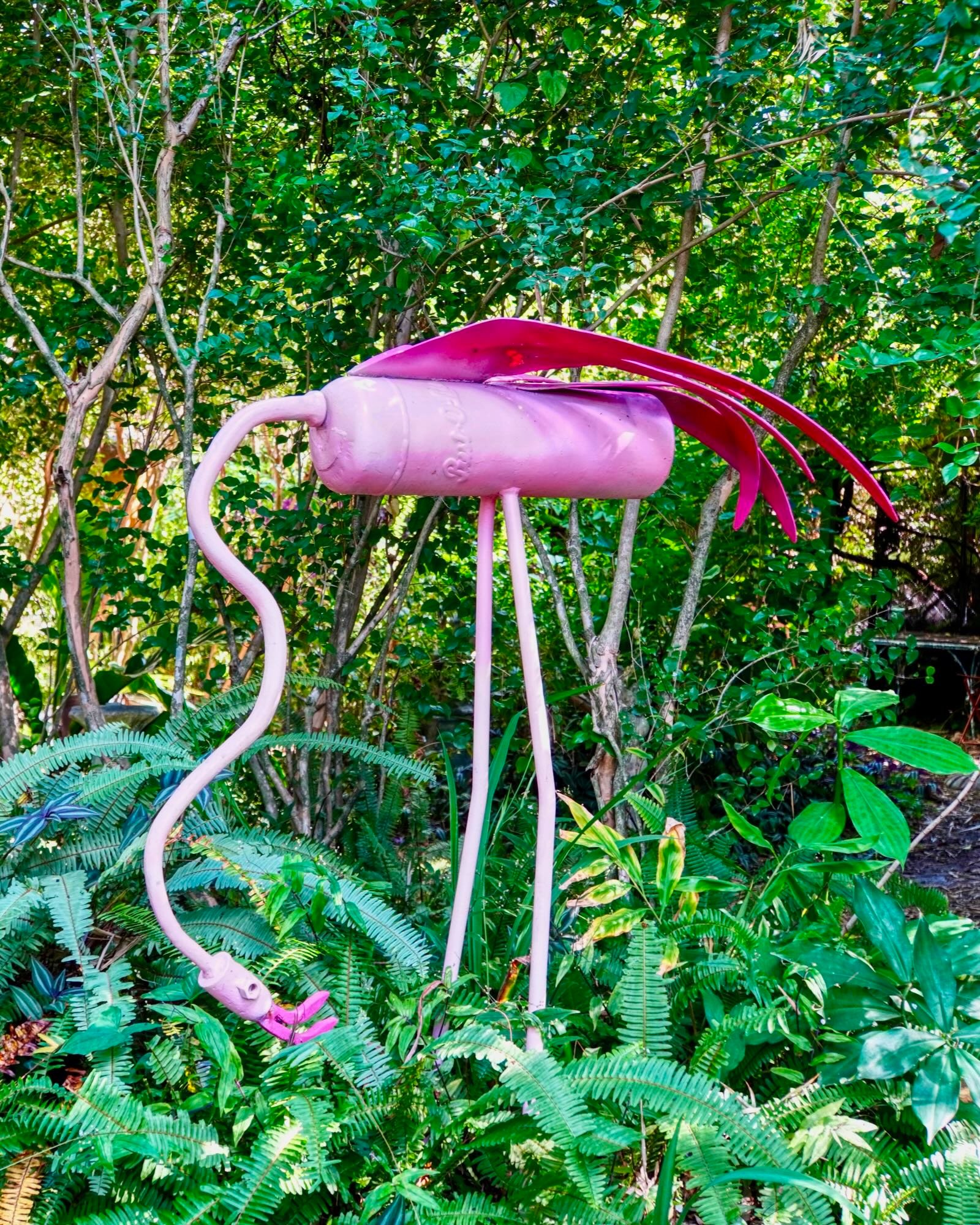 creativity abounds in a pink flamingo at The Children’s Garden Sarasota