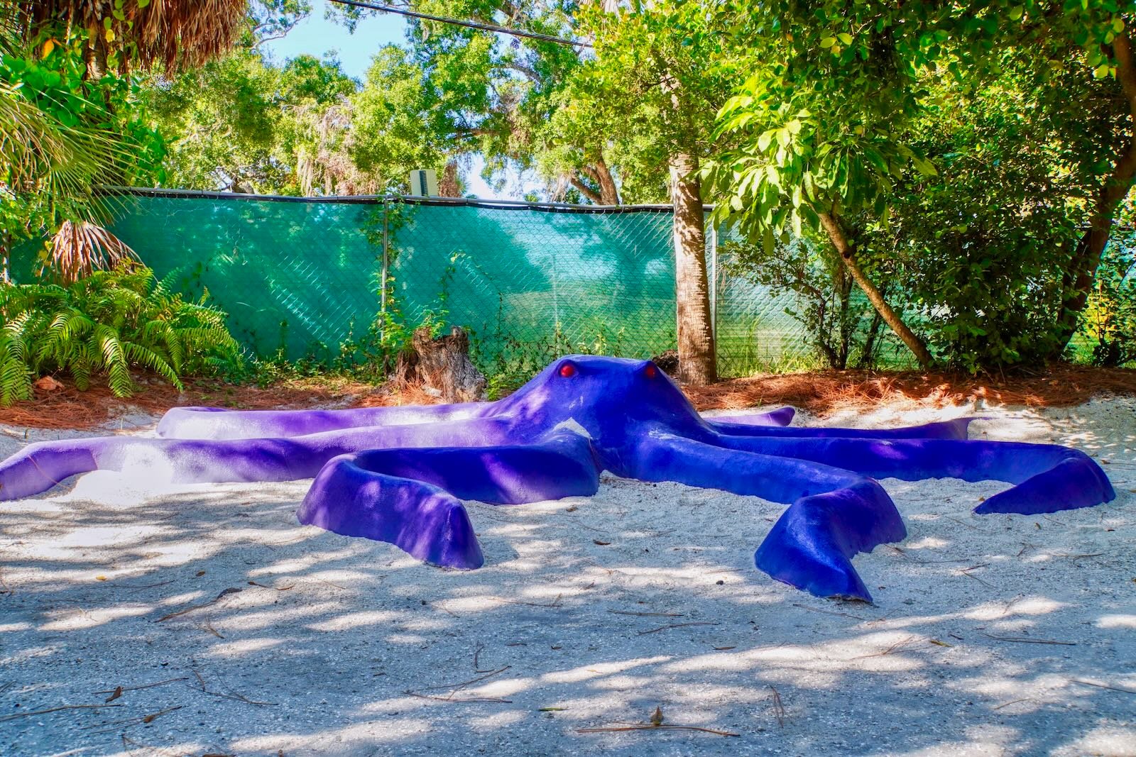purple octopus at The Children’s Garden Sarasota