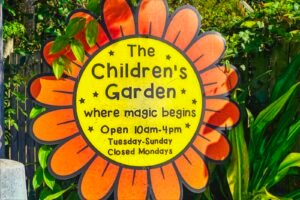 colorful sign at The Children’s Garden Sarasota
