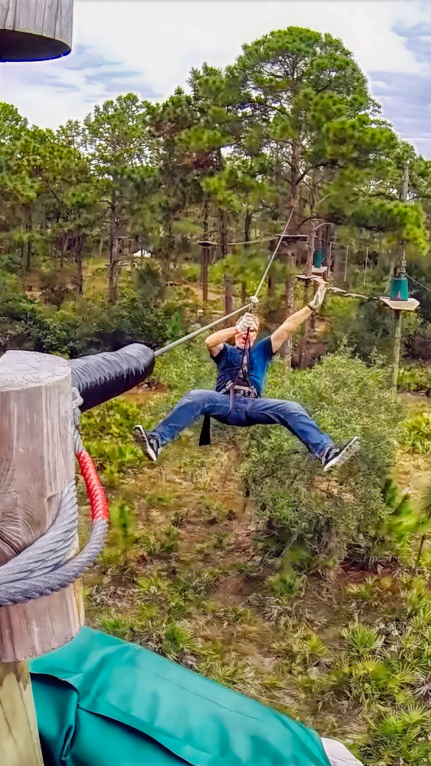 ziplining & loving it at TreeUmph Adventure Course Bradenton