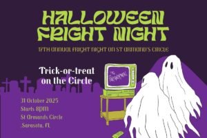 fright night on St Armands Circle - trick or treating