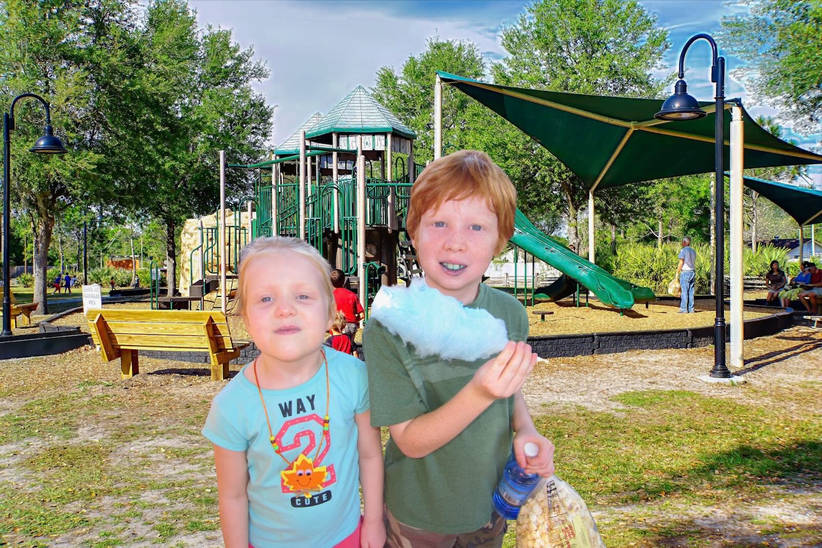 opening day with cotton candy at urfer park sarasota