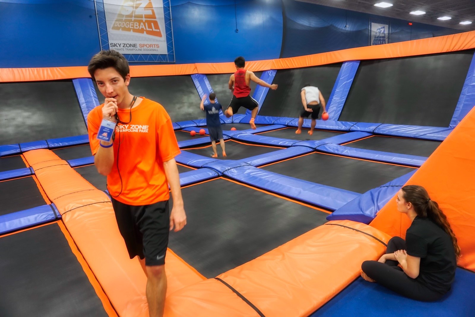 kids enjoy nerf dodgeball at Sky Zone Sarasota