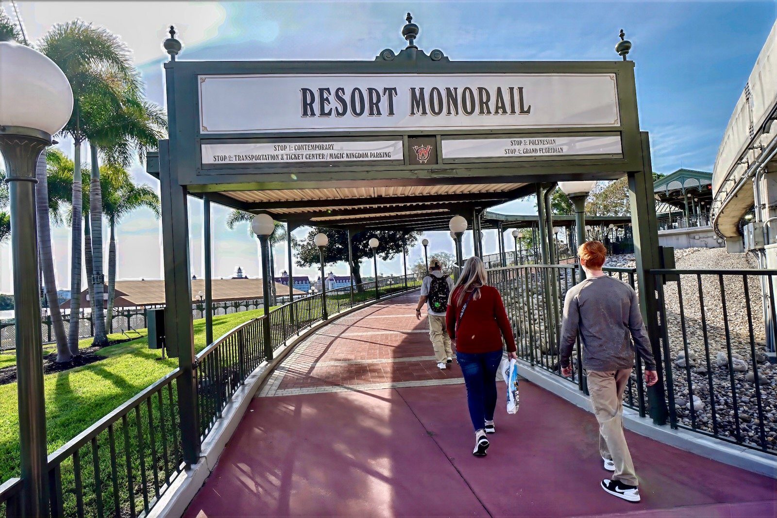 disney parks at Christmas - riding the monorail