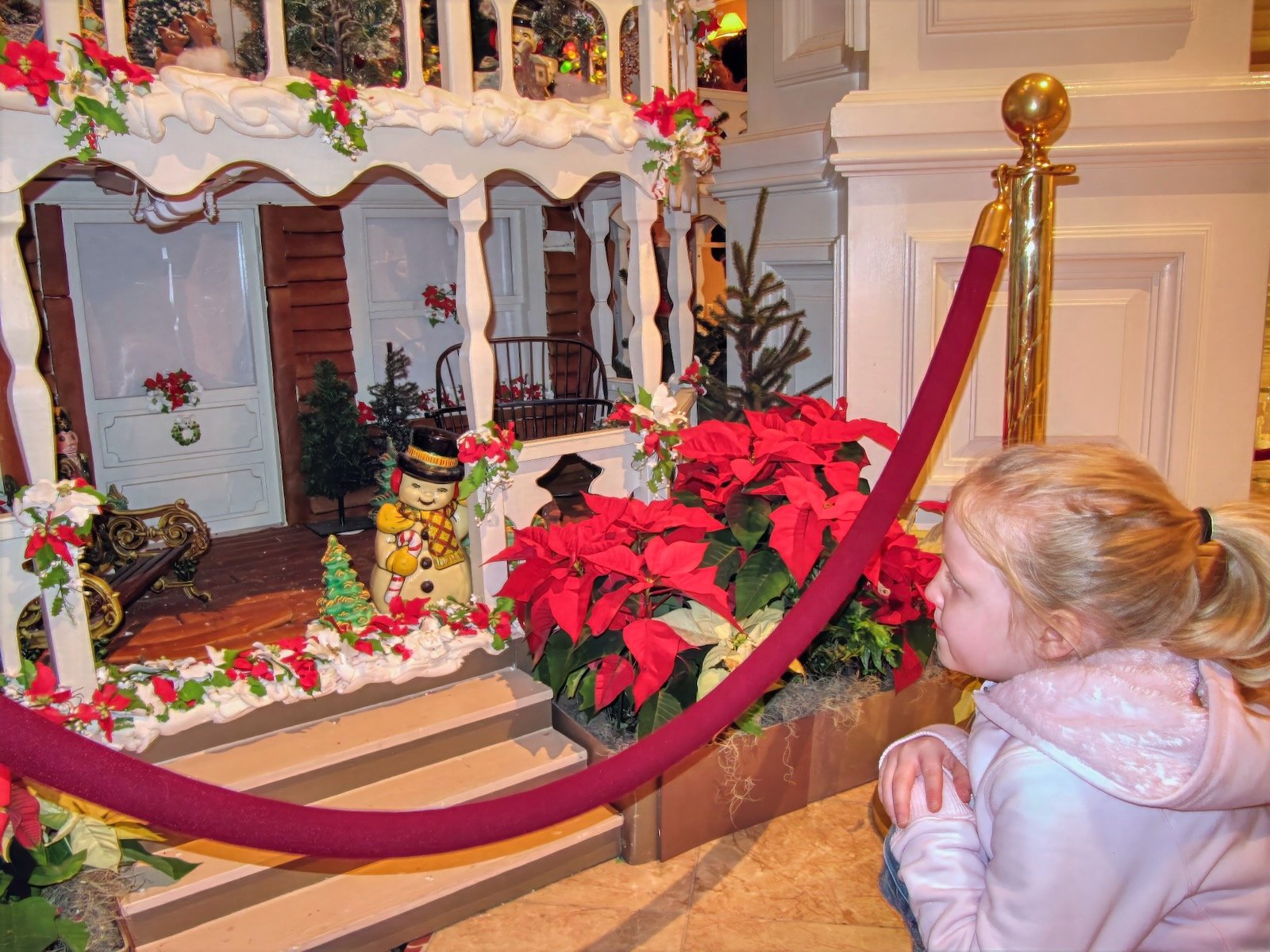 disney resorts at christmas - little girl at Grand Floridian