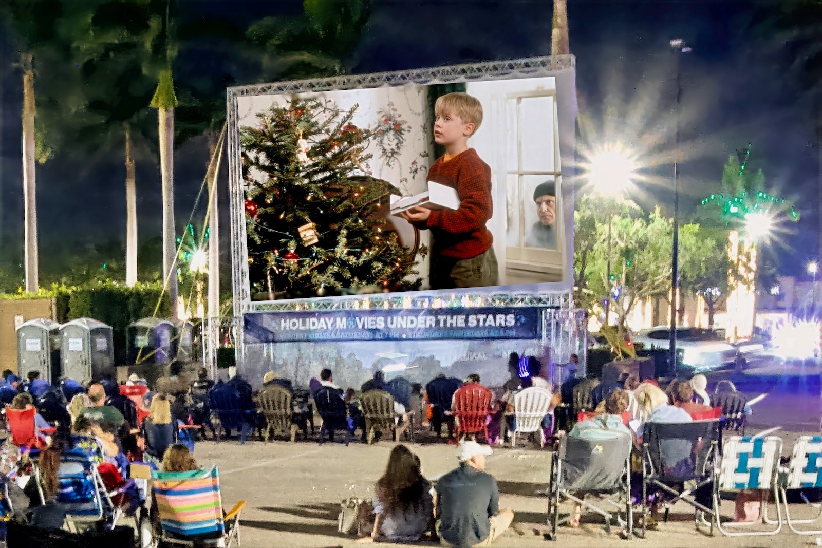 outdoor holiday movies at UTC Christmas