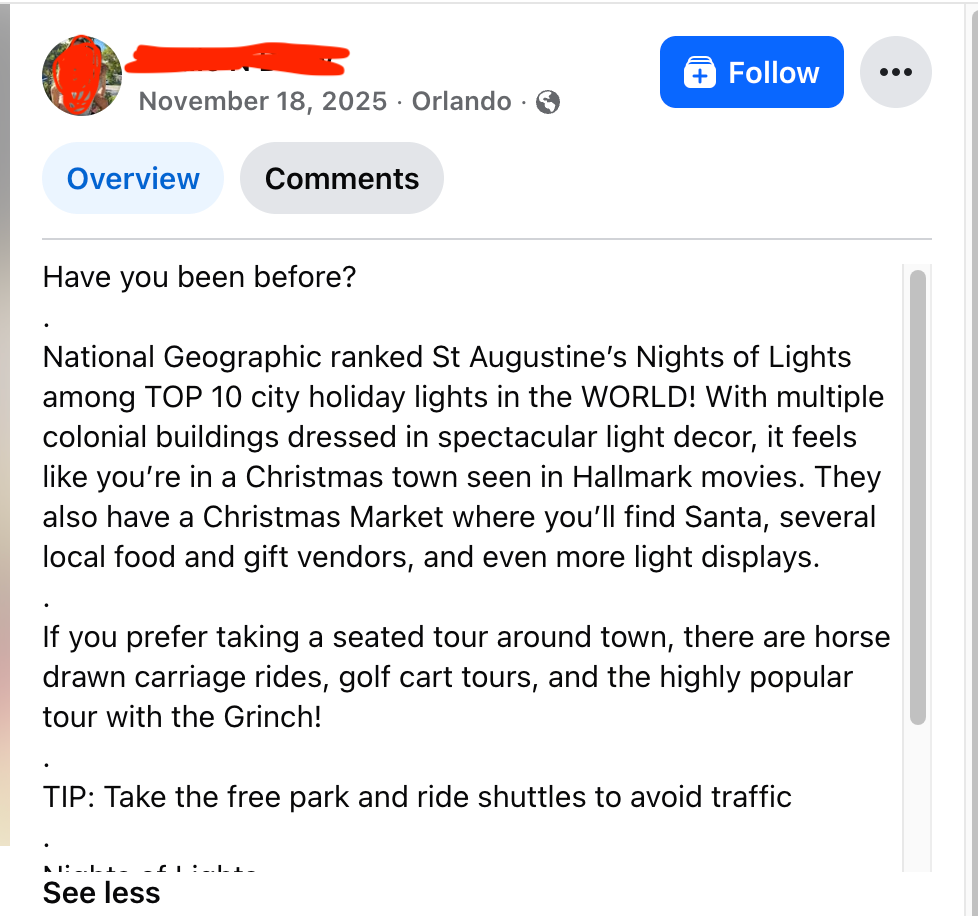 social media spurns rush to Nights of Lights in St. Augustine