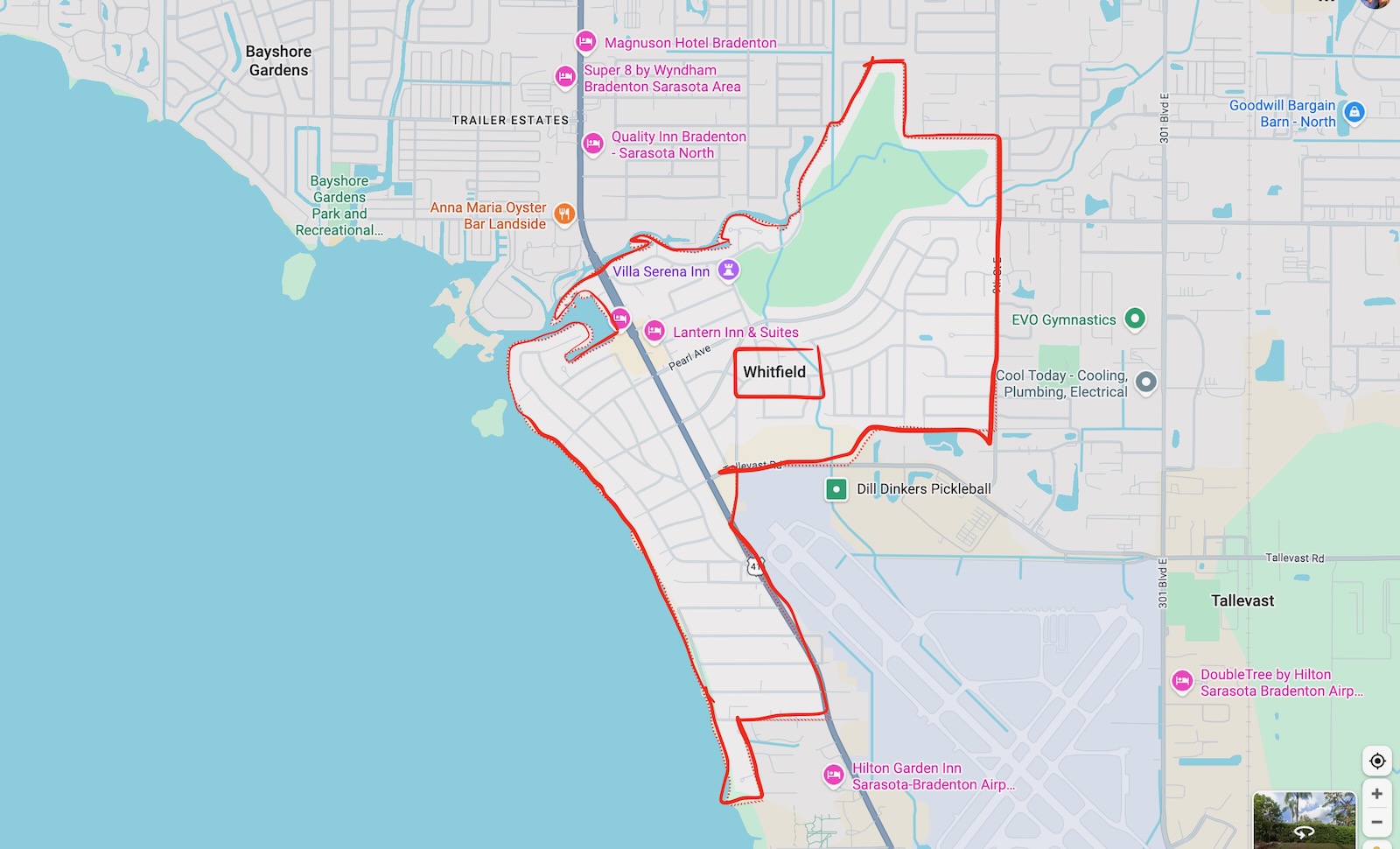 map whitfield sarasota florida