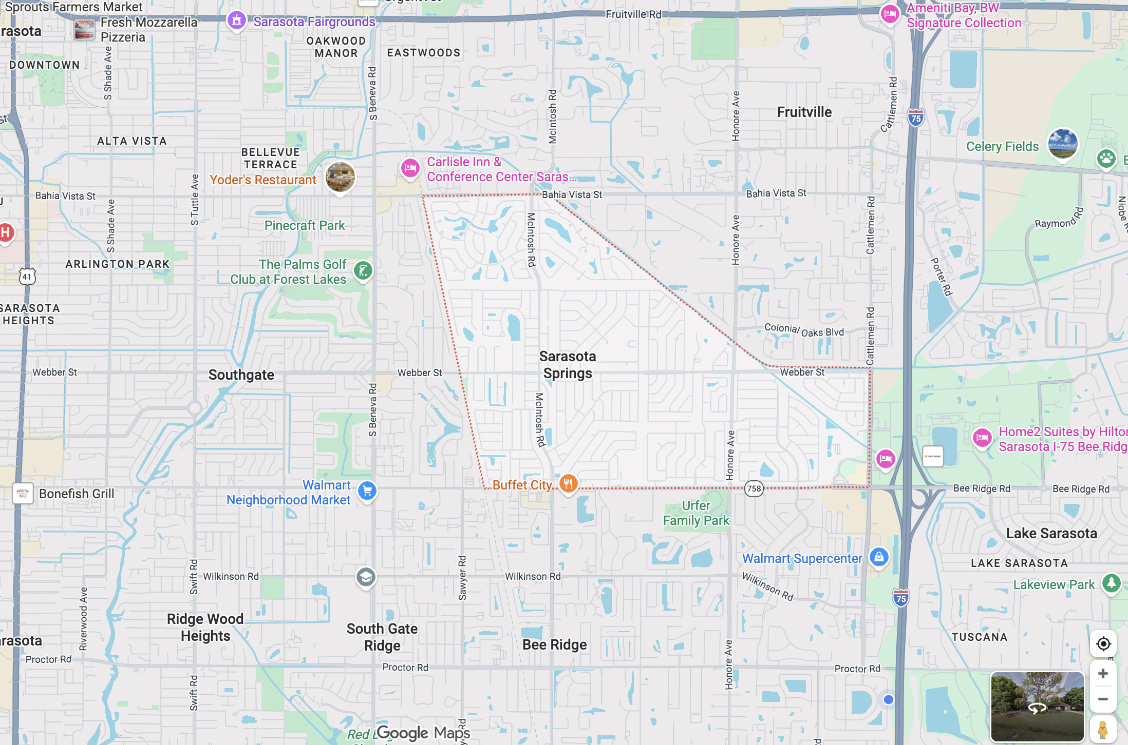sarasota springs map