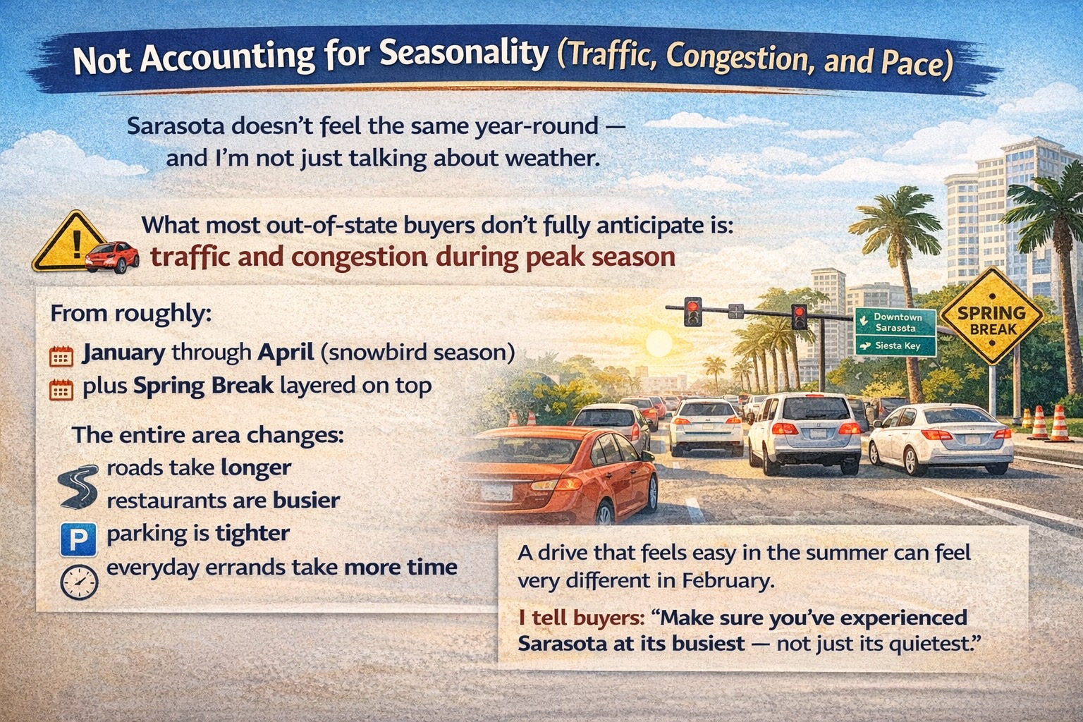 buying a sarasota house snowbirds tourists